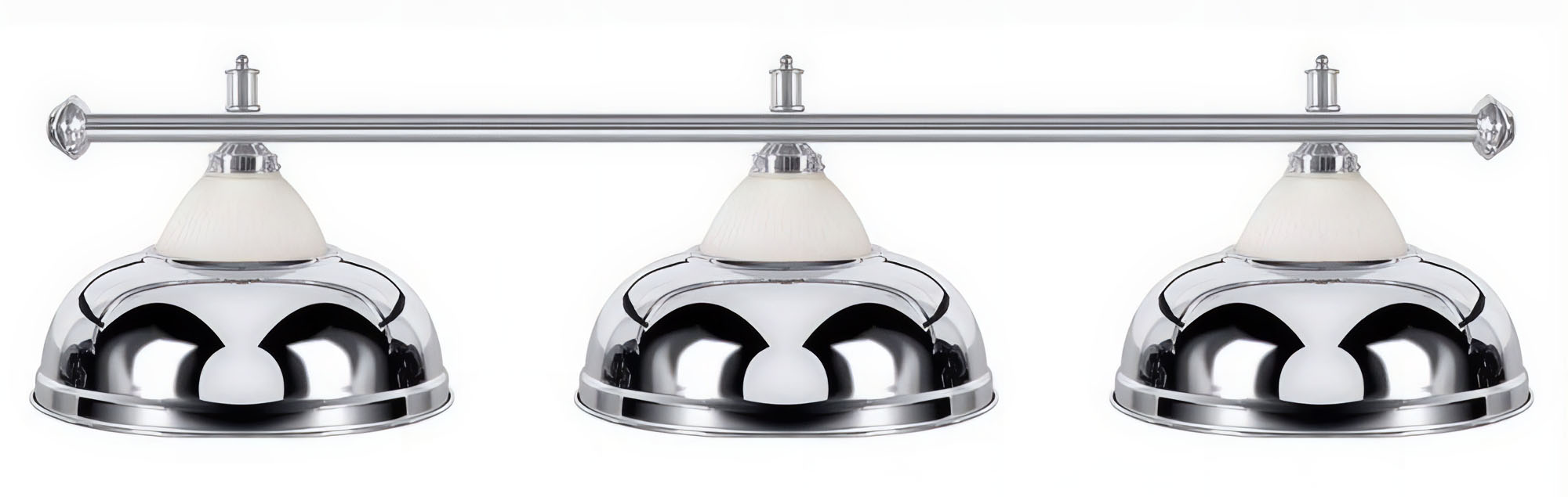 Billard Lampen - glockenförmig, Chrom / weiss