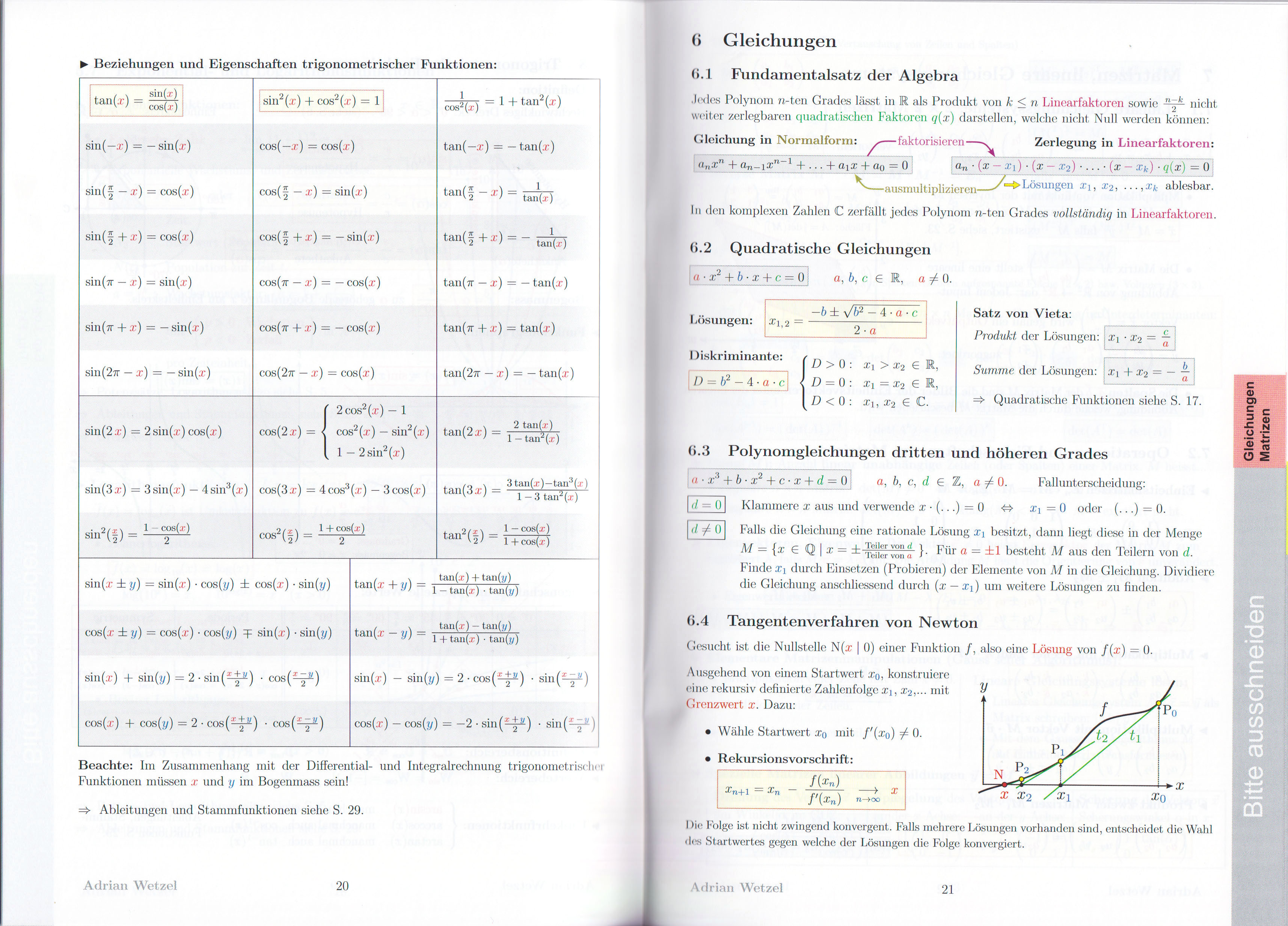 Formelsammlung Mathematik
