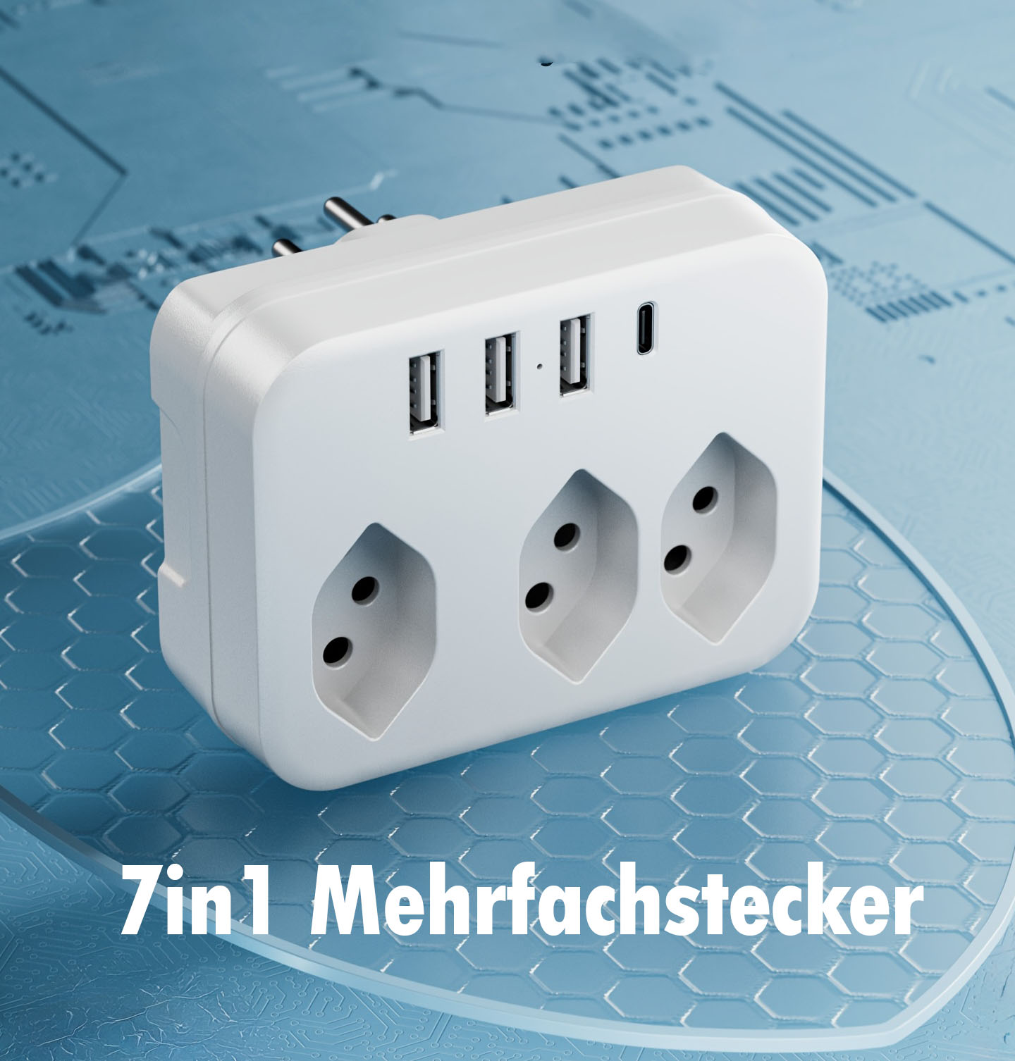 7-fach Mehrfachstecker