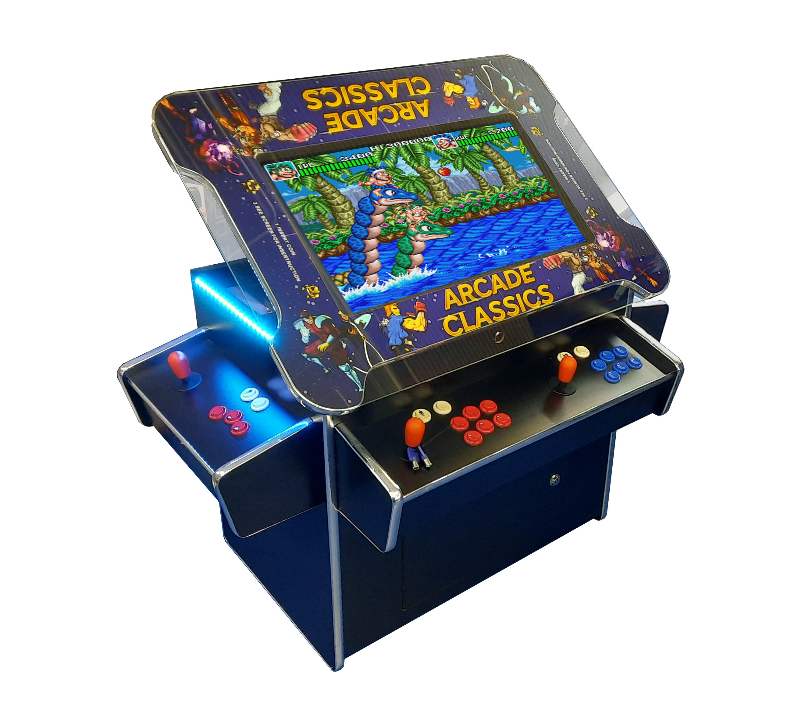 Videotisch 27" HD, Monitor hochstellbar, vertikal + horizontal, Pandora DX 3000 Spiele